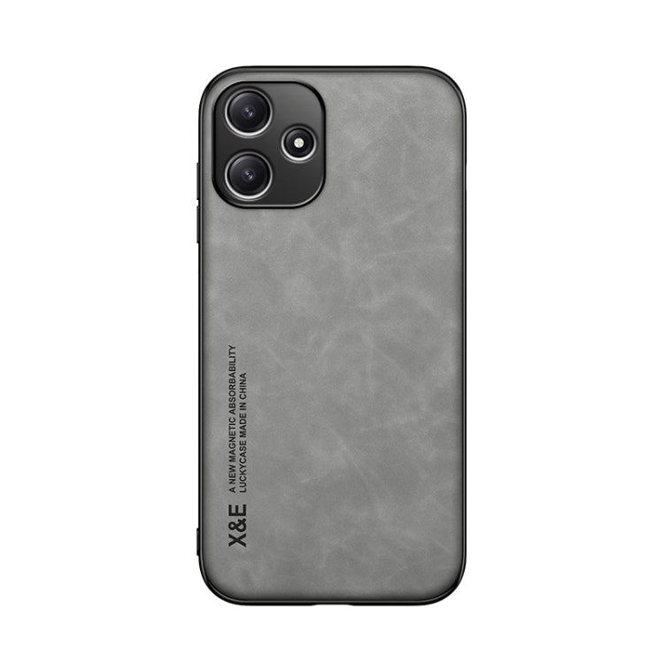 For Xiaomi Redmi 12 5G Skin Feel Magnetic Leather Back Phone Case(Light Grey) - Xiaomi Cases by PMC TechLife | Online Shopping South Africa | PMC TechLife | Buy Now Pay Later Mobicred