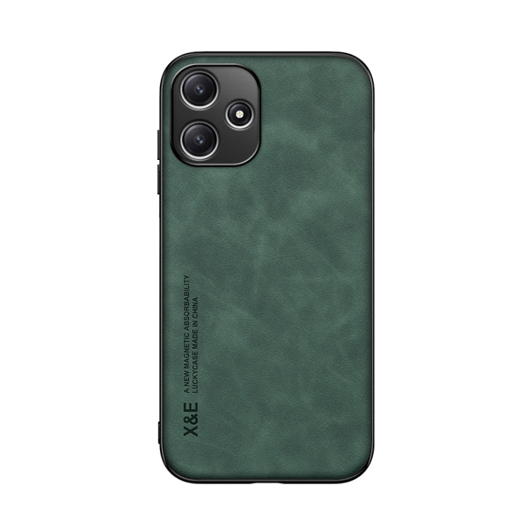 For Xiaomi Redmi 12 5G Skin Feel Magnetic Leather Back Phone Case(Green) - Xiaomi Cases by PMC TechLife | Online Shopping South Africa | PMC TechLife