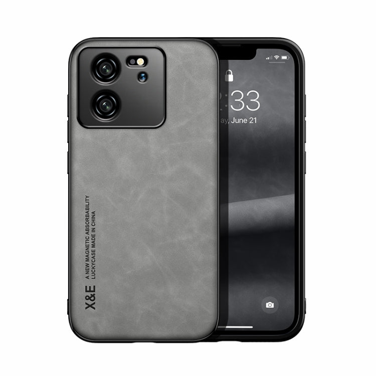 For Xiaomi Redmi K60 Ultra Skin Feel Magnetic Leather Back Phone Case(Light Grey) - Redmi K60 Ultra Cases by PMC TechLife | Online Shopping South Africa | PMC TechLife | Buy Now Pay Later Mobicred