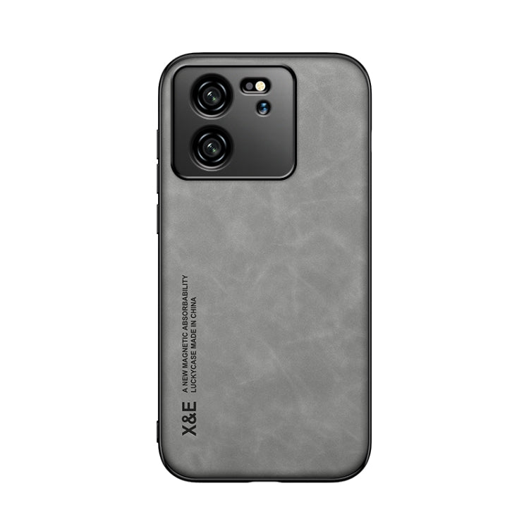For Xiaomi Redmi K60 Ultra Skin Feel Magnetic Leather Back Phone Case(Light Grey) - Redmi K60 Ultra Cases by PMC TechLife | Online Shopping South Africa | PMC TechLife | Buy Now Pay Later Mobicred