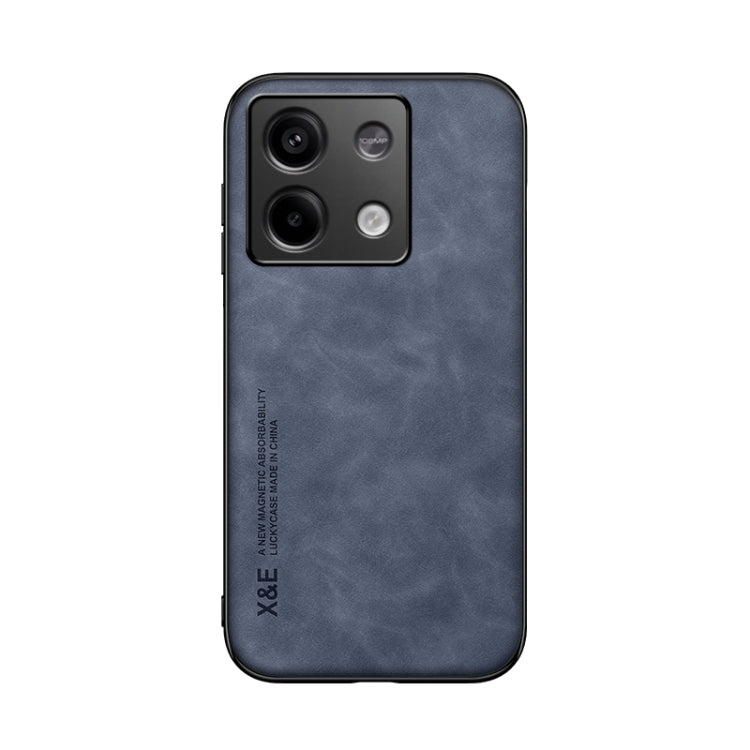 For Xiaomi Redmi Note 13 5G Skin Feel Magnetic Leather Back Phone Case(Blue) - Note 13 Cases by PMC TechLife | Online Shopping South Africa | PMC TechLife | Buy Now Pay Later Mobicred