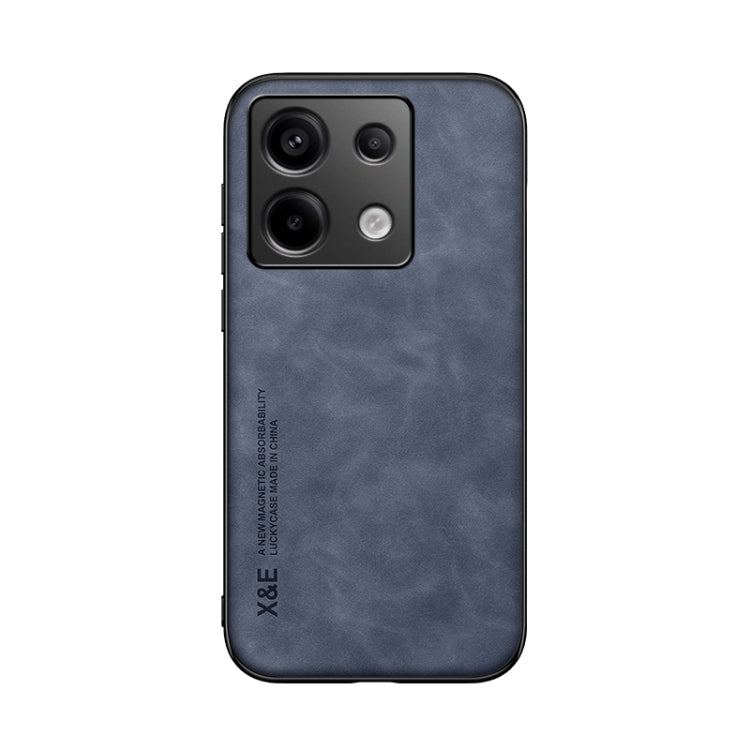 For Xiaomi Redmi Note 13 Pro 5G Skin Feel Magnetic Leather Back Phone Case(Blue) - Xiaomi Cases by PMC TechLife | Online Shopping South Africa | PMC TechLife | Buy Now Pay Later Mobicred