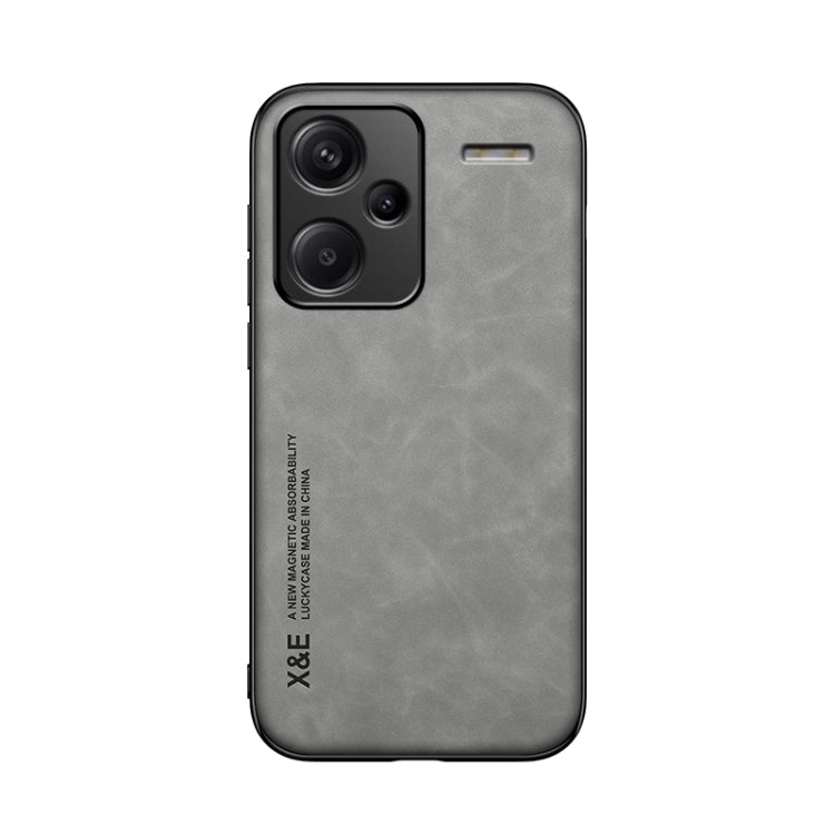 For Xiaomi Redmi Note 13 Pro+ 5G Skin Feel Magnetic Leather Back Phone Case(Light Grey) - Note 13 Pro+ Cases by PMC TechLife | Online Shopping South Africa | PMC TechLife | Buy Now Pay Later Mobicred