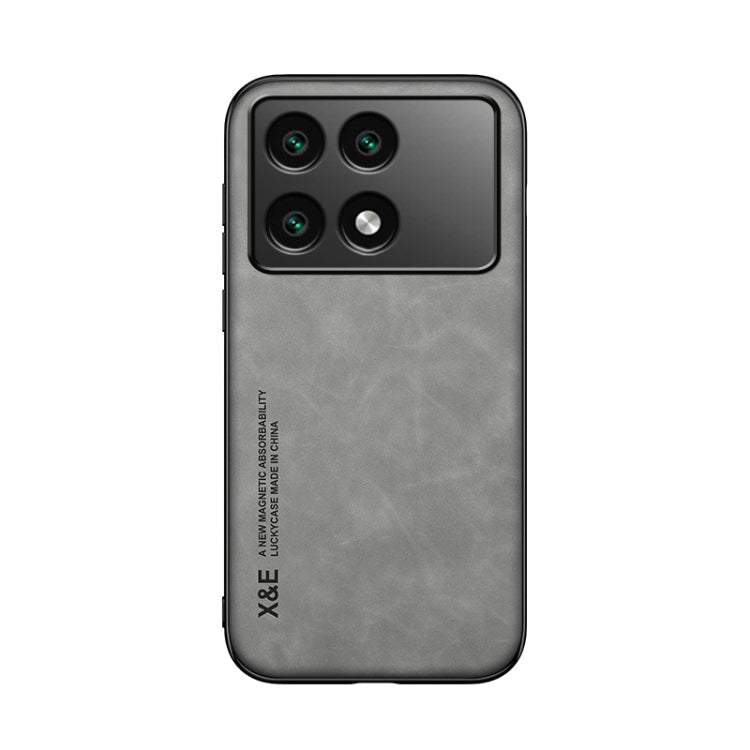 For Xiaomi Redmi K70 Skin Feel Magnetic Leather Back Phone Case(Light Grey) - K70 Cases by PMC TechLife | Online Shopping South Africa | PMC TechLife | Buy Now Pay Later Mobicred