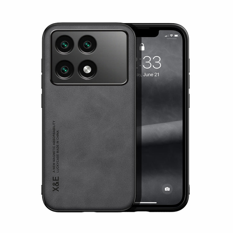 For Xiaomi Redmi K70 Skin Feel Magnetic Leather Back Phone Case(Dark Grey) - free shipping - PMC TechLife - Order now!