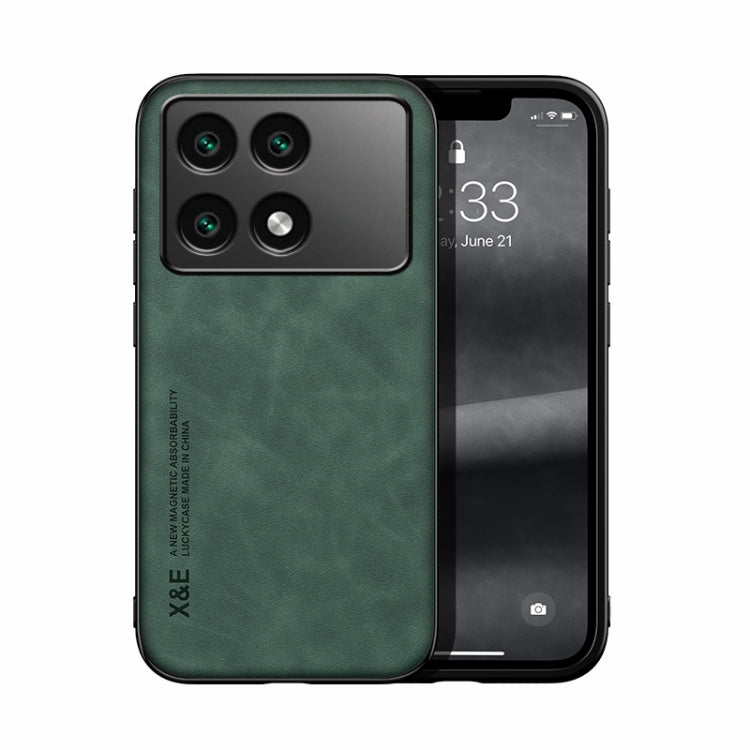 For Xiaomi Redmi K70 Skin Feel Magnetic Leather Back Phone Case(Green) - K70 Cases by PMC TechLife | Online Shopping South Africa | PMC TechLife | Buy Now Pay Later Mobicred