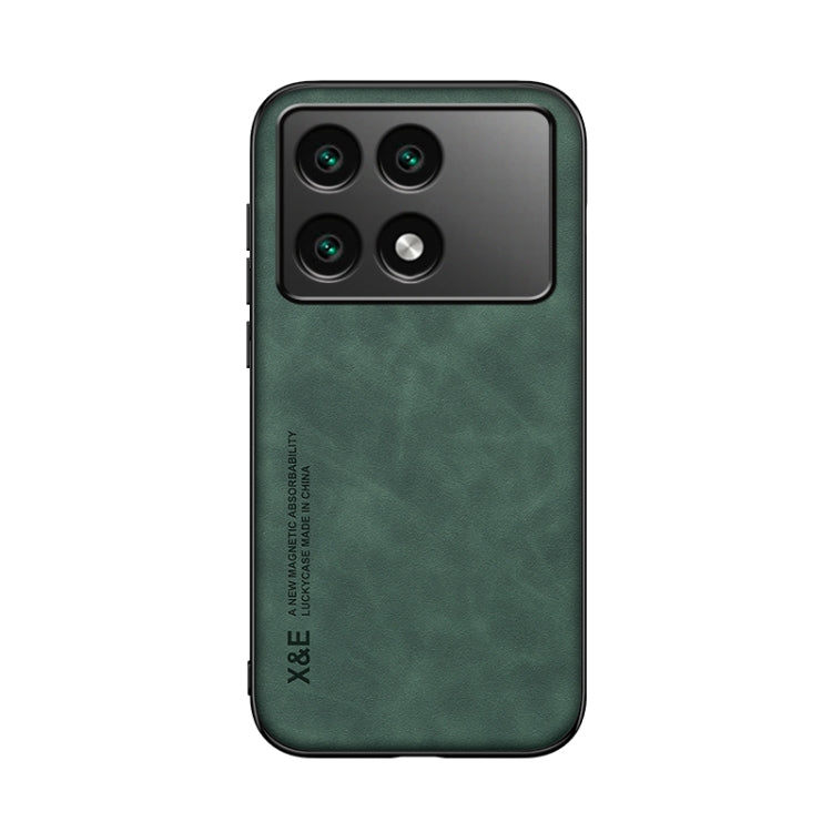 For Xiaomi Redmi K70 Skin Feel Magnetic Leather Back Phone Case(Green) - K70 Cases by PMC TechLife | Online Shopping South Africa | PMC TechLife | Buy Now Pay Later Mobicred