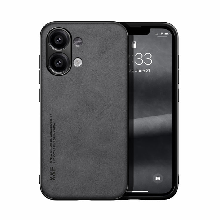 For Xiaomi Redmi Note 13 4G Skin Feel Magnetic Leather Back Phone Case(Dark Grey) - Note 13 Cases by PMC TechLife | Online Shopping South Africa | PMC TechLife | Buy Now Pay Later Mobicred