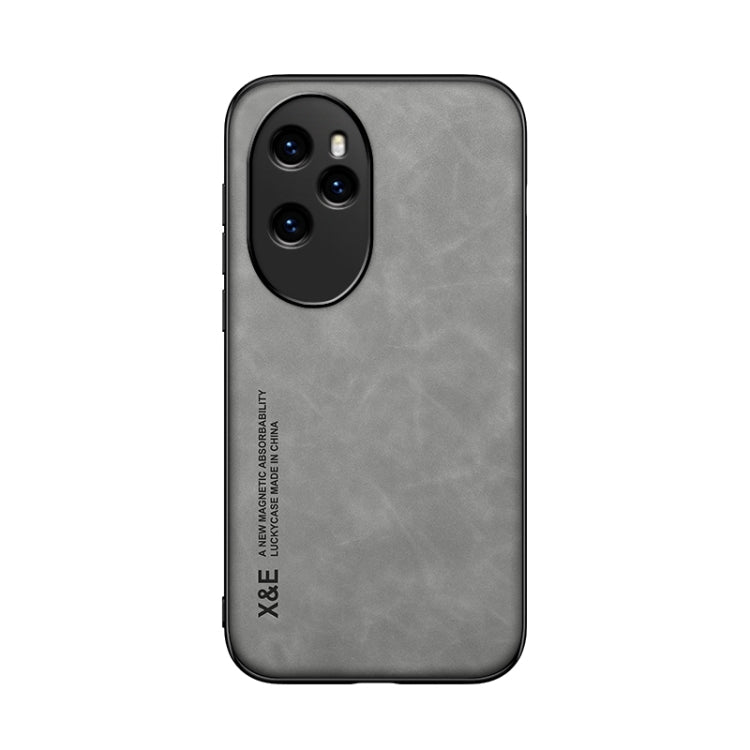 For Honor 100 Pro Skin Feel Magnetic Leather Back Phone Case(Light Grey) - Honor Cases by PMC TechLife | Online Shopping South Africa | PMC TechLife