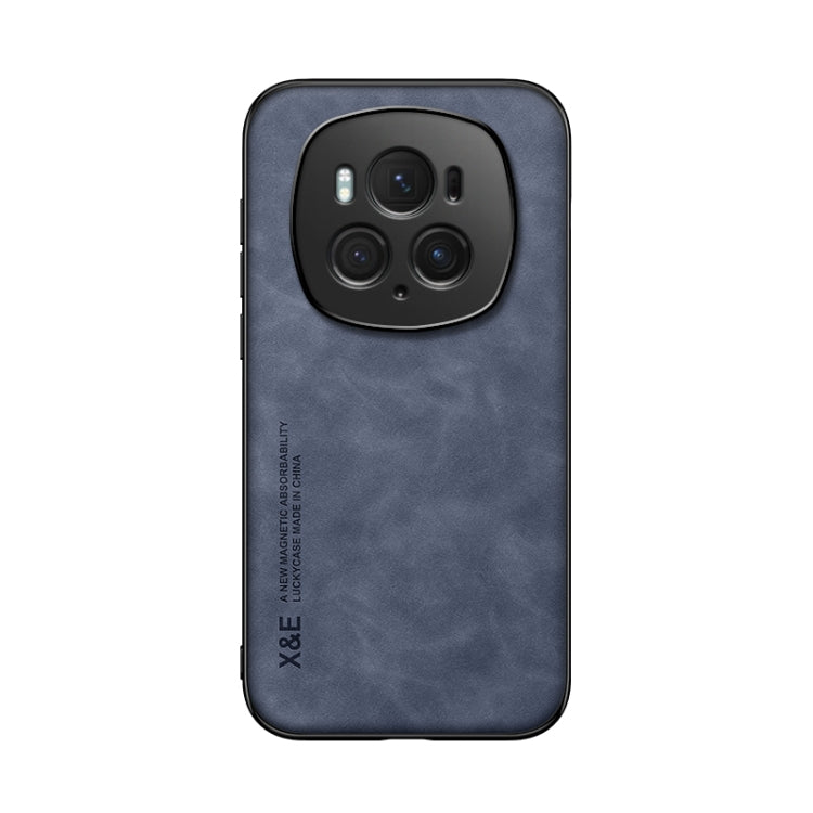 For Honor Magic6 Pro Skin Feel Magnetic Leather Back Phone Case(Blue) - Honor Cases by PMC TechLife | Online Shopping South Africa | PMC TechLife | Buy Now Pay Later Mobicred