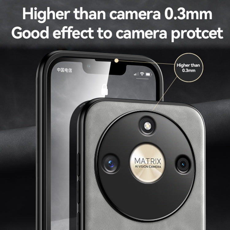 For Honor Magic6 Pro Skin Feel Magnetic Leather Back Phone Case(Light Grey) - Honor Cases by PMC TechLife | Online Shopping South Africa | PMC TechLife | Buy Now Pay Later Mobicred