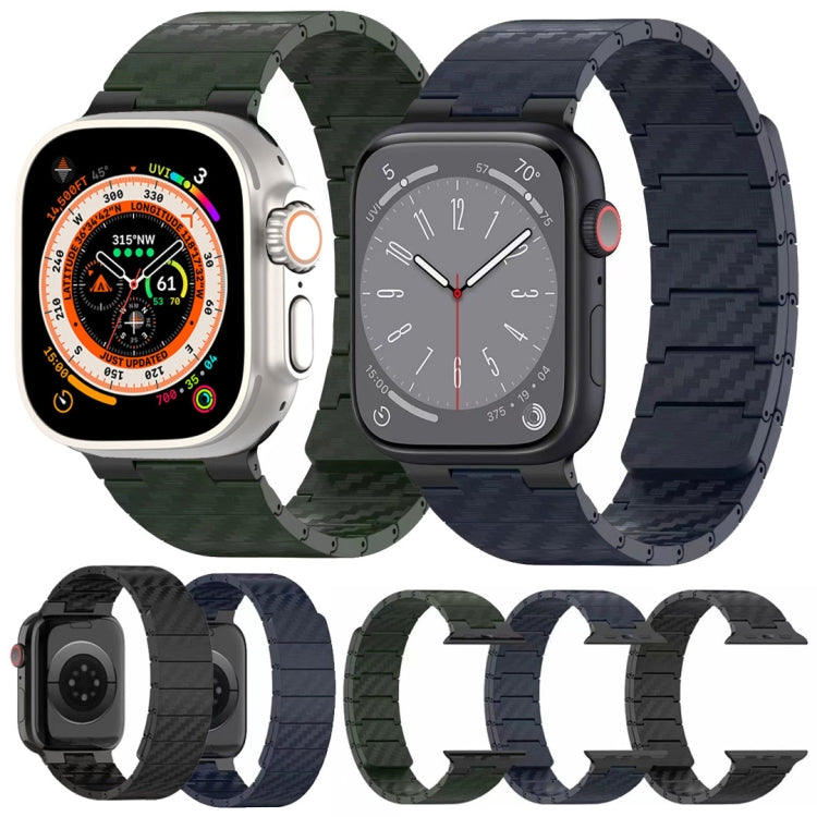 For Apple Watch SE 2023 40mm Carbon Fiber Magnetic Loop Watch Band(Black) - Watch Bands by PMC TechLife | Online Shopping South Africa | PMC TechLife