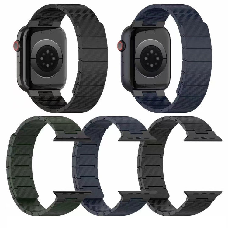 For Apple Watch Series 9 41mm Carbon Fiber Magnetic Loop Watch Band(Official Green) - Watch Bands by PMC TechLife | Online Shopping South Africa | PMC TechLife