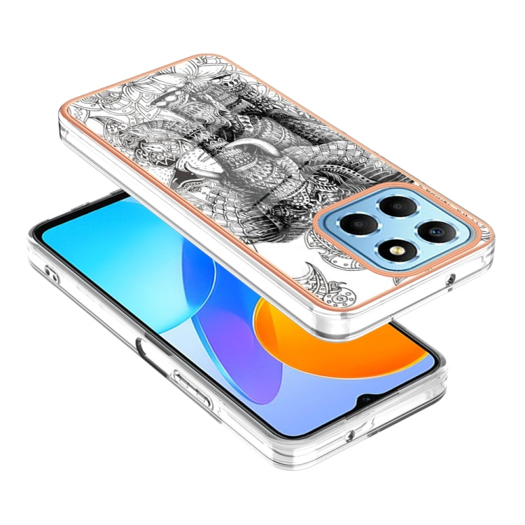 For Honor X8 5G / X6 4G Electroplating Marble Dual-side IMD Phone Case(Totem Elephant) - Honor Cases by PMC TechLife | Online Shopping South Africa | PMC TechLife | Buy Now Pay Later Mobicred