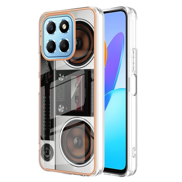 For Honor X8 5G / X6 4G Electroplating Marble Dual-side IMD Phone Case(Retro Radio) - Honor Cases by PMC TechLife | Online Shopping South Africa | PMC TechLife | Buy Now Pay Later Mobicred