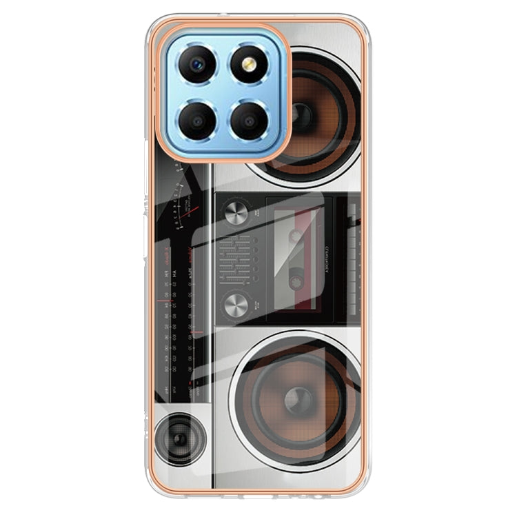 For Honor X8 5G / X6 4G Electroplating Marble Dual-side IMD Phone Case(Retro Radio) - Honor Cases by PMC TechLife | Online Shopping South Africa | PMC TechLife | Buy Now Pay Later Mobicred