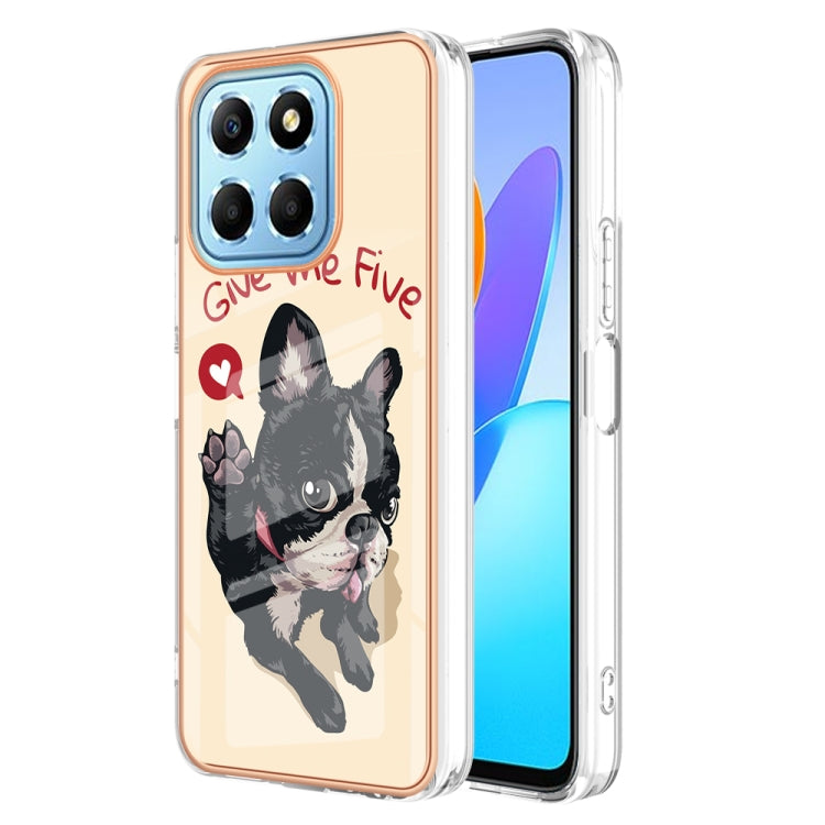 For Honor X8 5G / X6 4G Electroplating Marble Dual-side IMD Phone Case(Lucky Dog) - Honor Cases by PMC TechLife | Online Shopping South Africa | PMC TechLife | Buy Now Pay Later Mobicred
