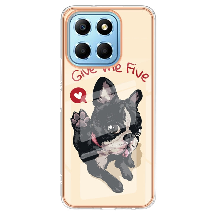 For Honor X8 5G / X6 4G Electroplating Marble Dual-side IMD Phone Case(Lucky Dog) - Honor Cases by PMC TechLife | Online Shopping South Africa | PMC TechLife | Buy Now Pay Later Mobicred