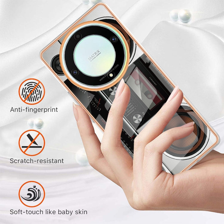 For Honor X9a / Magic5 Lite Electroplating Marble Dual-side IMD Phone Case(Retro Radio) - Honor Cases by PMC TechLife | Online Shopping South Africa | PMC TechLife | Buy Now Pay Later Mobicred