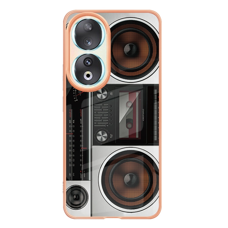 For Honor 90 5G Electroplating Marble Dual-side IMD Phone Case(Retro Radio) - Honor Cases by PMC TechLife | Online Shopping South Africa | PMC TechLife | Buy Now Pay Later Mobicred
