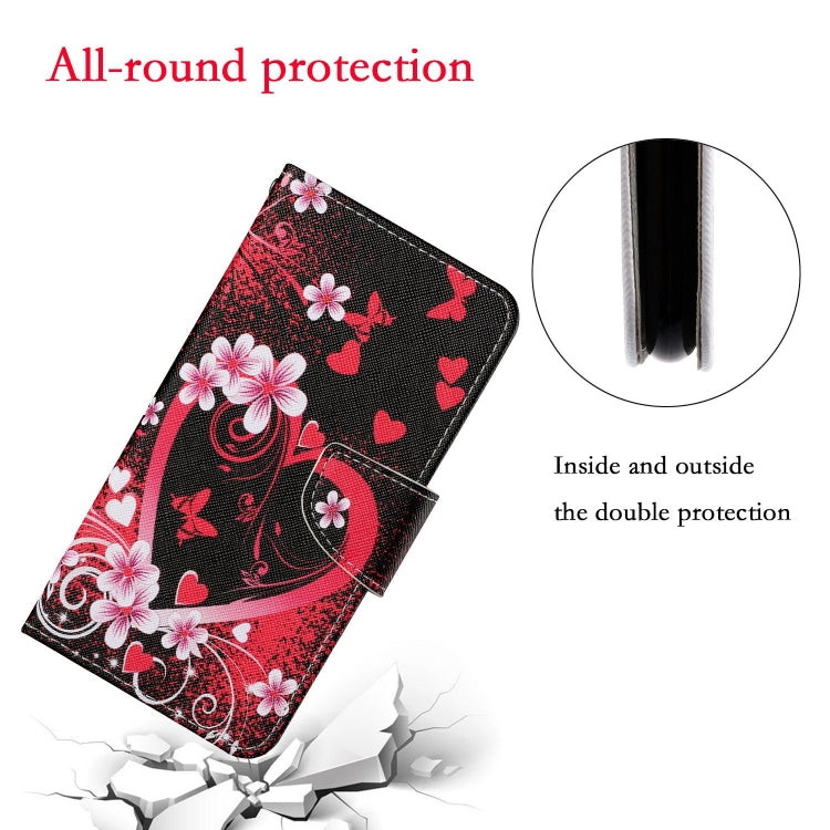 For iPhone 16 3D Colored Drawing Flip Leather Phone Case(Red Heart) - iPhone 16 Cases by PMC TechLife | Online Shopping South Africa | PMC TechLife | Buy Now Pay Later Mobicred