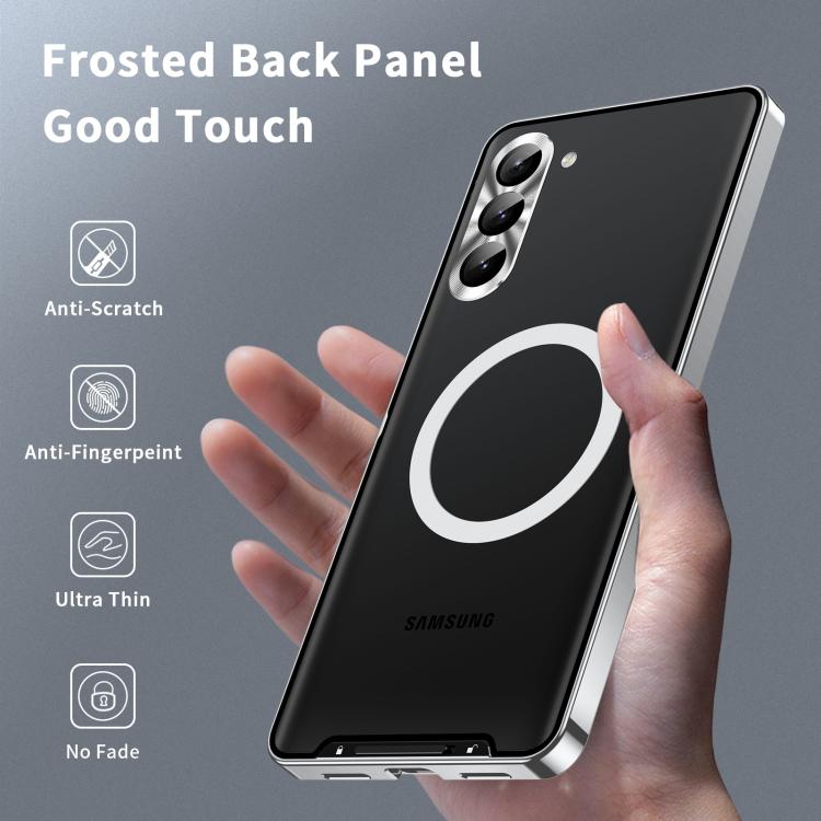 For Samsung Galaxy S25 5G MagSafe Magnetic Frosted Metal Phone Case(Silver) - free shipping - PMC Jewellery - Order now!