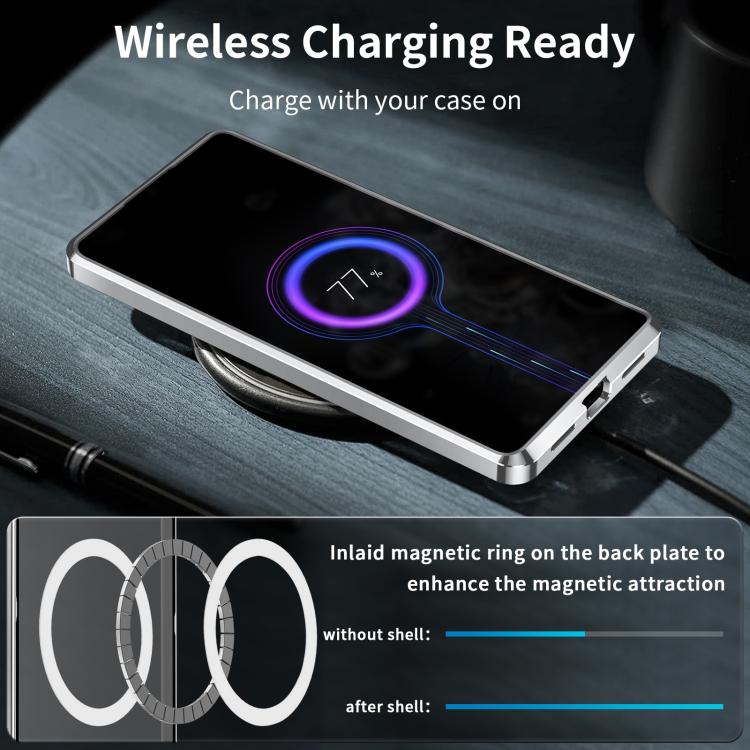 For Samsung Galaxy S25 5G MagSafe Magnetic Frosted Metal Phone Case(Silver) - free shipping - PMC Jewellery - Order now!
