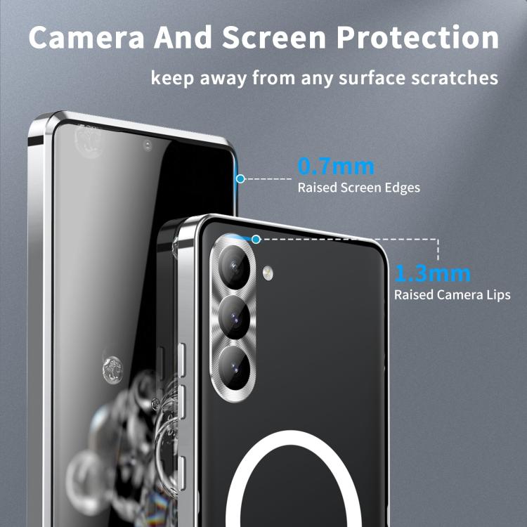 For Samsung Galaxy S25 5G MagSafe Magnetic Frosted Metal Phone Case(Silver) - free shipping - PMC Jewellery - Order now!