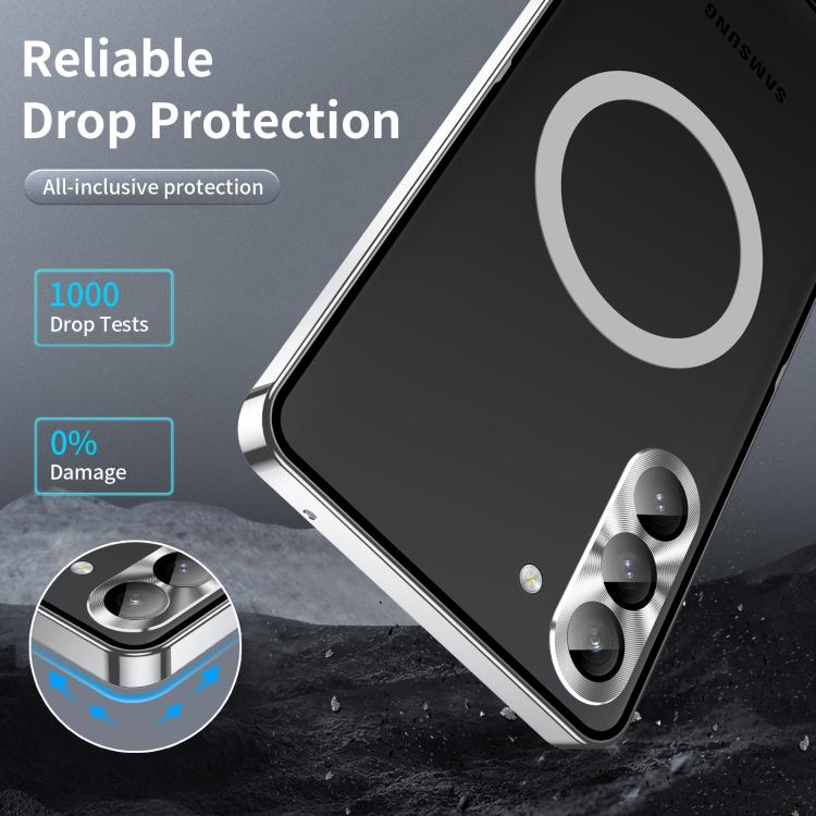 For Samsung Galaxy S25 5G MagSafe Magnetic Frosted Metal Phone Case(Silver) - free shipping - PMC Jewellery - Order now!