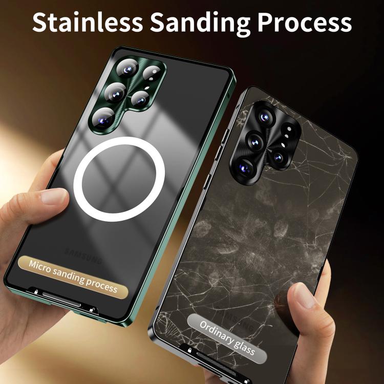 For Samsung Galaxy S25 Ultra 5G MagSafe Magnetic Frosted Metal Phone Case(Green) - Galaxy S25 Ultra 5G Cases by PMC Jewellery | Online Shopping South Africa | PMC Jewellery | Buy Now Pay Later Mobicred