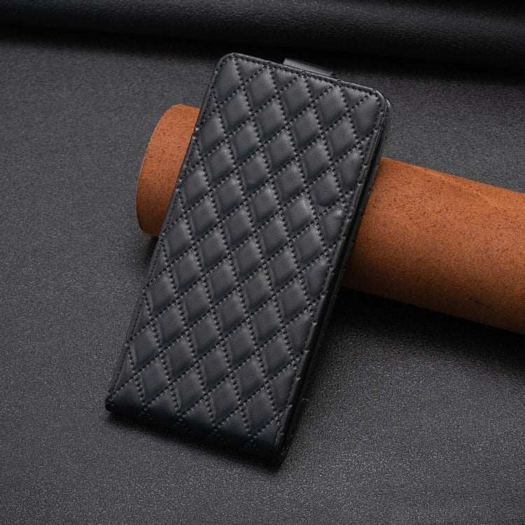 For Redmi Note 12 5G Global Diamond Lattice Vertical Flip Leather Phone Case(Black) - Xiaomi Cases by PMC TechLife | Online Shopping South Africa | PMC TechLife | Buy Now Pay Later Mobicred