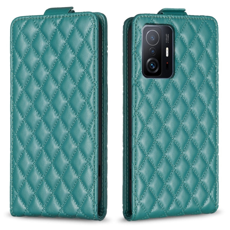 For Xiaomi Mi 11T / 11T Pro Diamond Lattice Vertical Flip Leather Phone Case(Green) - Xiaomi Cases by PMC TechLife | Online Shopping South Africa | PMC TechLife | Buy Now Pay Later Mobicred