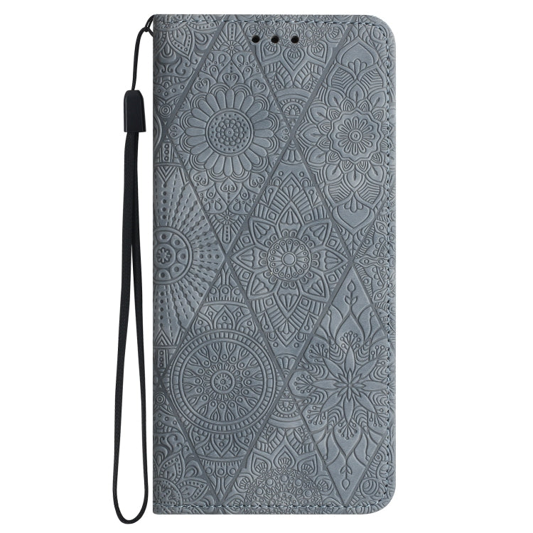 For iPhone 16 Ethnic Embossed Adsorption Leather Phone Case(Grey) - iPhone 16 Cases by PMC TechLife | Online Shopping South Africa | PMC TechLife | Buy Now Pay Later Mobicred