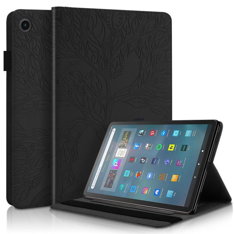 For Amazon Fire Max 11 Life Tree Series Horizontal Flip Leather Tablet Case(Black) - Amazon by PMC TechLife | Online Shopping South Africa | PMC TechLife | Buy Now Pay Later Mobicred
