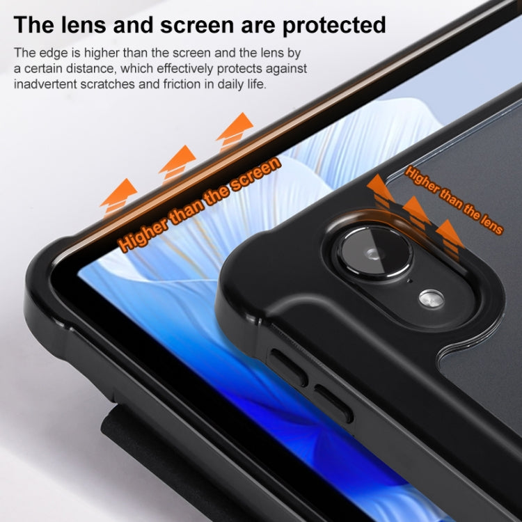 For Huawei MatePad Air 11.5 inch 3-Fold Clear Acrylic Leather Tablet Case(Black) - Huawei by PMC TechLife | Online Shopping South Africa | PMC TechLife | Buy Now Pay Later Mobicred