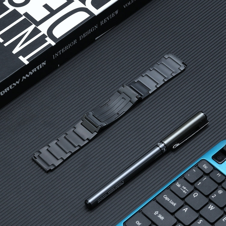 For Huawei Watch 4 Pro/GT3/GT2 Porsche Ver 22mm Three Strains HW Buckle Titanium Steel Watch Band(Black) - Watch Bands by PMC TechLife | Online Shopping South Africa | PMC TechLife