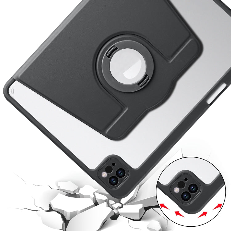 For iPad Pro 11 2024 Acrylic 360 Rotation Detachable Leather Tablet Case(Black) - iPad Pro 11 2024 Cases by PMC TechLife | Online Shopping South Africa | PMC TechLife | Buy Now Pay Later Mobicred