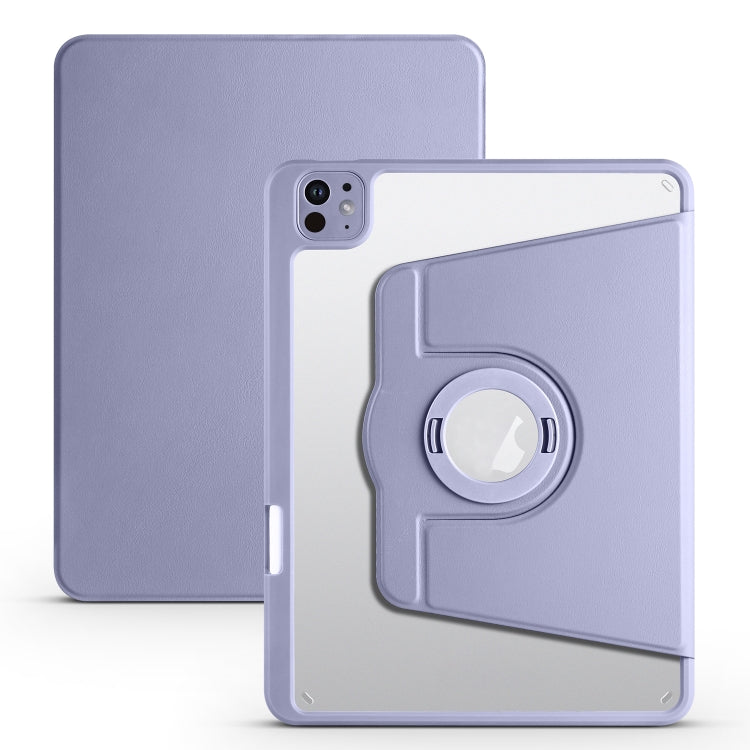 For iPad Pro 11 2024 Acrylic 360 Rotation Detachable Leather Tablet Case(Lavender Purple) - iPad Pro 11 2024 Cases by PMC TechLife | Online Shopping South Africa | PMC TechLife | Buy Now Pay Later Mobicred