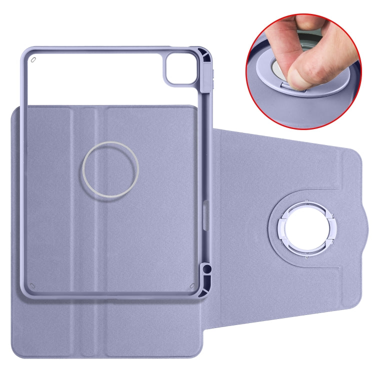For iPad Pro 11 2024 Acrylic 360 Rotation Detachable Leather Tablet Case(Lavender Purple) - iPad Pro 11 2024 Cases by PMC TechLife | Online Shopping South Africa | PMC TechLife | Buy Now Pay Later Mobicred