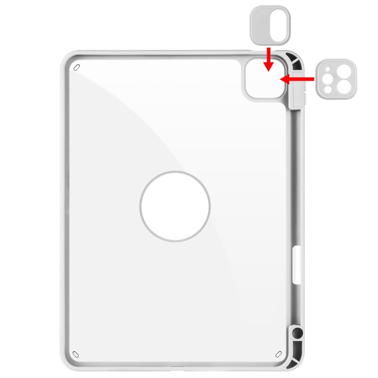 For iPad Pro 13 2024 Acrylic 360 Rotation Detachable Leather Tablet Case(Grey) - iPad Pro 13 2024 Cases by PMC TechLife | Online Shopping South Africa | PMC TechLife | Buy Now Pay Later Mobicred