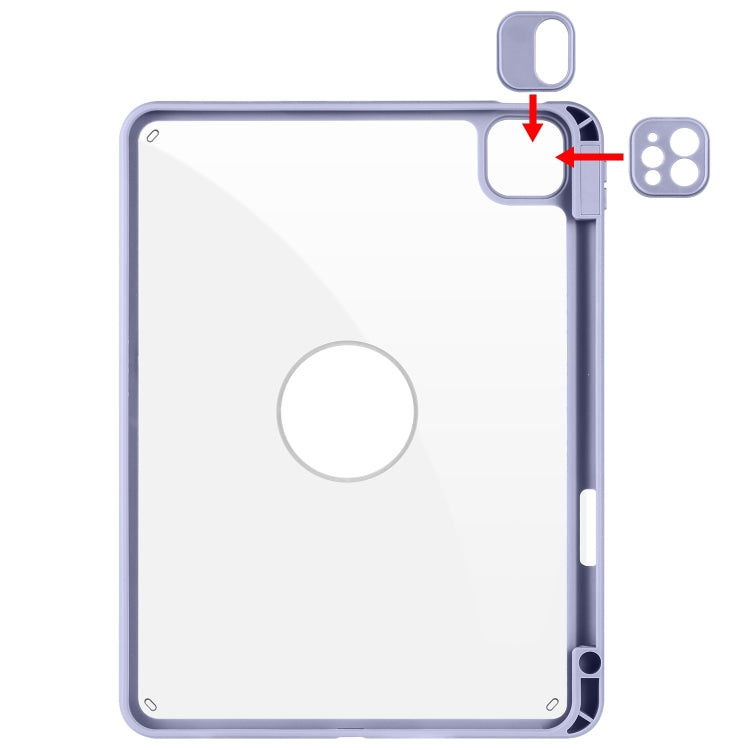 For iPad Pro 13 2024 Acrylic 360 Rotation Detachable Leather Tablet Case(Lavender Purple) - iPad Pro 13 2024 Cases by PMC TechLife | Online Shopping South Africa | PMC TechLife | Buy Now Pay Later Mobicred