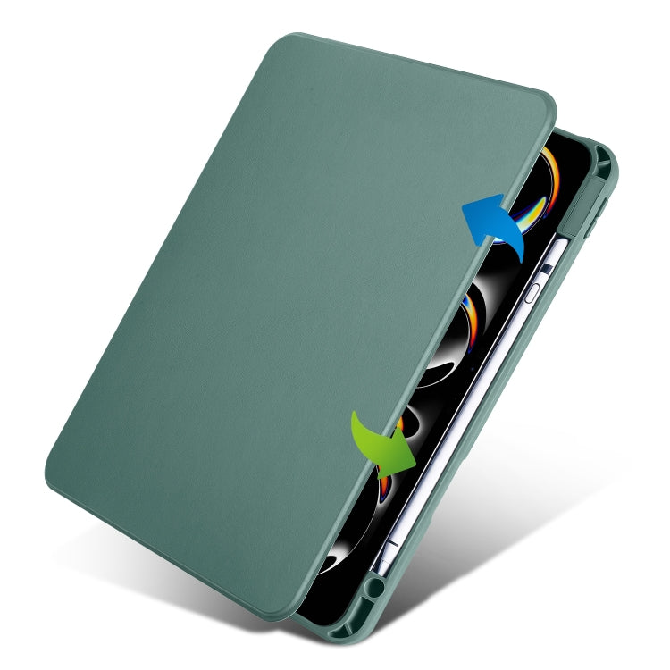 For iPad Pro 13 2024 Acrylic 360 Rotation Detachable Leather Tablet Case(Deep Green) - iPad Pro 13 2024 Cases by PMC TechLife | Online Shopping South Africa | PMC TechLife | Buy Now Pay Later Mobicred