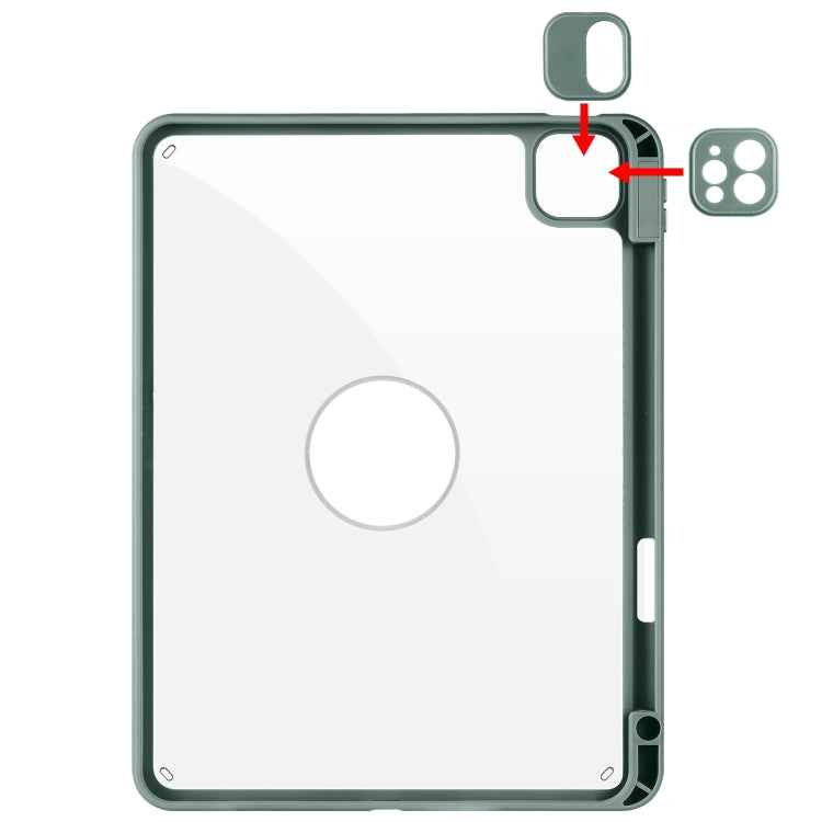 For iPad Pro 13 2024 Acrylic 360 Rotation Detachable Leather Tablet Case(Deep Green) - iPad Pro 13 2024 Cases by PMC TechLife | Online Shopping South Africa | PMC TechLife | Buy Now Pay Later Mobicred