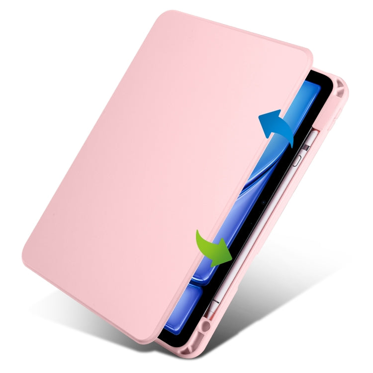 For iPad Air 13 2024 Acrylic 360 Rotation Detachable Leather Tablet Case(Sand Pink) - iPad Air 13 2024 Cases by PMC TechLife | Online Shopping South Africa | PMC TechLife | Buy Now Pay Later Mobicred
