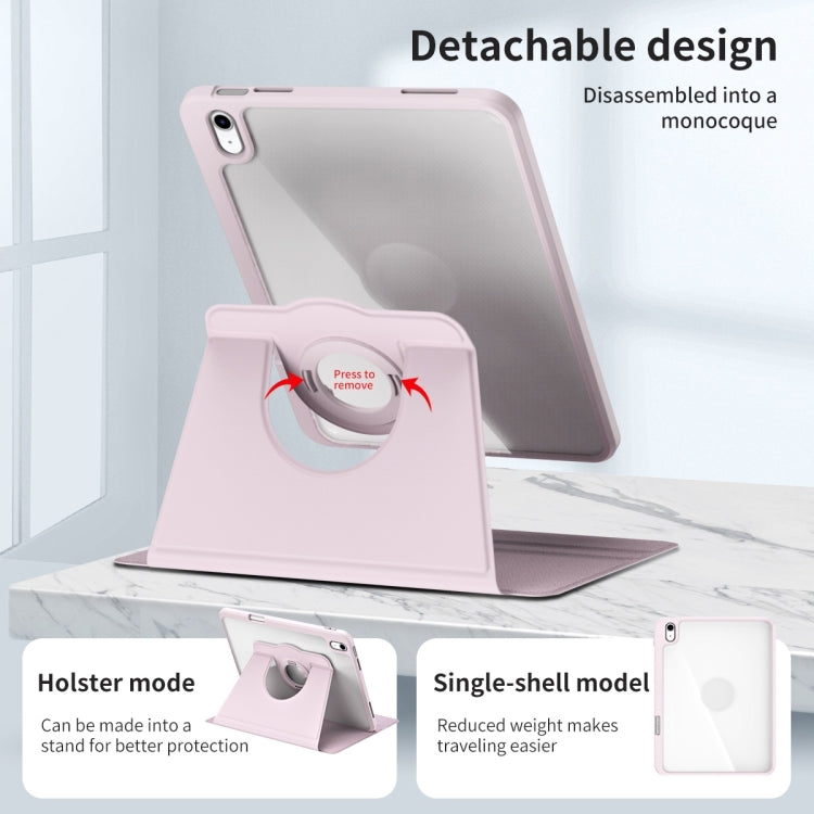 For iPad Air 13 2024 Acrylic 360 Rotation Detachable Leather Tablet Case(Sand Pink) - iPad Air 13 2024 Cases by PMC TechLife | Online Shopping South Africa | PMC TechLife | Buy Now Pay Later Mobicred