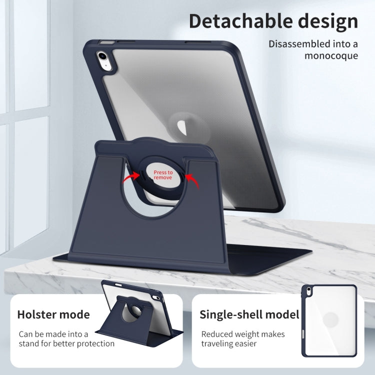 For iPad Air 13 2025 / 2024 Acrylic 360 Rotation Detachable Leather Tablet Case(Dark Blue) - iPad Air 13 2025 / 2024 Cases by PMC TechLife | Online Shopping South Africa | PMC TechLife | Buy Now Pay Later Mobicred