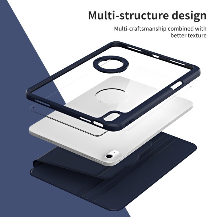 For iPad Air 13 2025 / 2024 Acrylic 360 Rotation Detachable Leather Tablet Case(Dark Blue) - iPad Air 13 2025 / 2024 Cases by PMC TechLife | Online Shopping South Africa | PMC TechLife | Buy Now Pay Later Mobicred