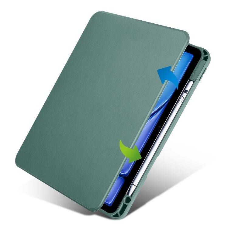 For iPad Air 13 2025 / 2024 Acrylic 360 Rotation Detachable Leather Tablet Case(Deep Green) - iPad Air 13 2025 / 2024 Cases by PMC TechLife | Online Shopping South Africa | PMC TechLife | Buy Now Pay Later Mobicred