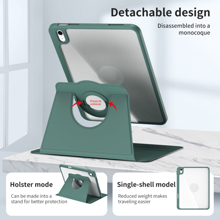 For iPad Air 13 2025 / 2024 Acrylic 360 Rotation Detachable Leather Tablet Case(Deep Green) - iPad Air 13 2025 / 2024 Cases by PMC TechLife | Online Shopping South Africa | PMC TechLife | Buy Now Pay Later Mobicred