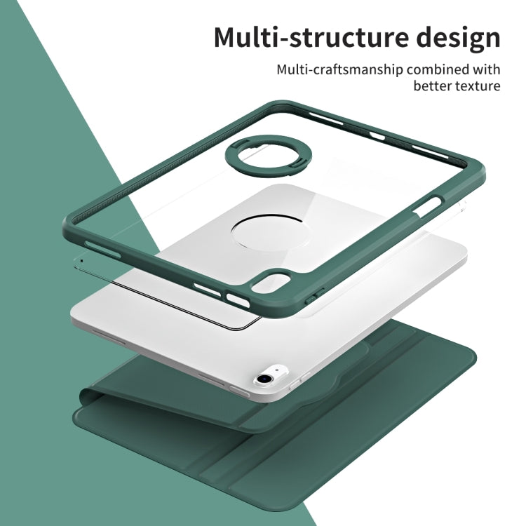 For iPad Air 13 2025 / 2024 Acrylic 360 Rotation Detachable Leather Tablet Case(Deep Green) - iPad Air 13 2025 / 2024 Cases by PMC TechLife | Online Shopping South Africa | PMC TechLife | Buy Now Pay Later Mobicred